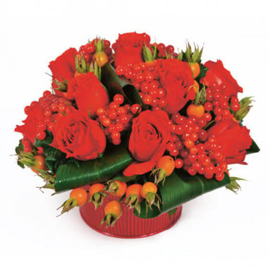 L'Agitateur Floral | image de la composition de fleurs rouges Malaga