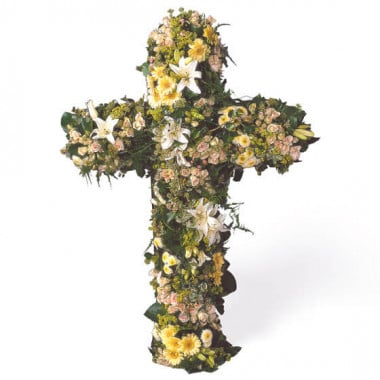 Image de fleur Croix en fleurs de deuil Universel
