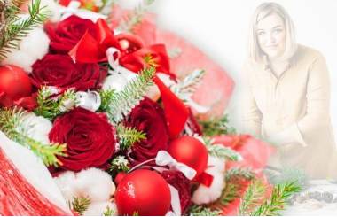 L'Agitateur Floral | image du Bouquet Surprise de Noël tons rouge et blanc