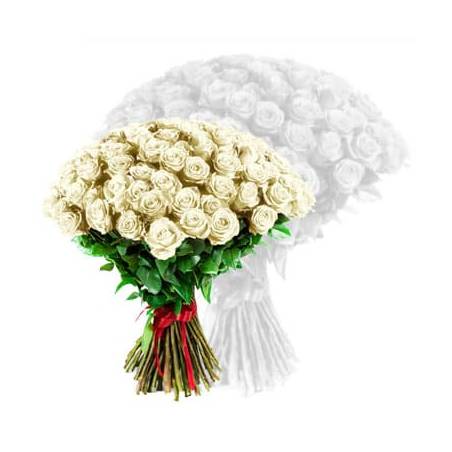 L'Agitateur Floral | image du bouquet de roses blanches coutes tiges
