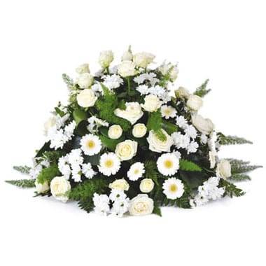 Image de fleur Composition de deuil blanche Pureté