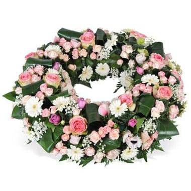Image de fleur Couronne rose & blanche Infinie Tendresse