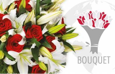 L'Agitateur Floral | image du bouquet à faire livrer à l'international dans les tons rouges & blancs