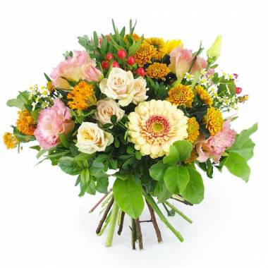 Image de fleur Bouquet rond rose & orange Hambourg