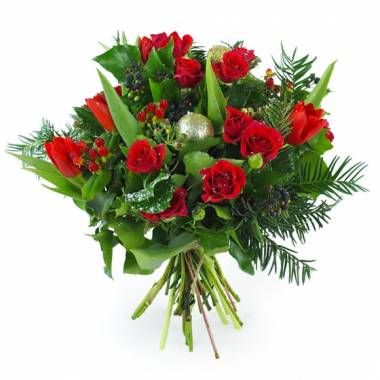 Image principale : Bouquet de saison rouge "Rudolph"| L'Agitateur Floral