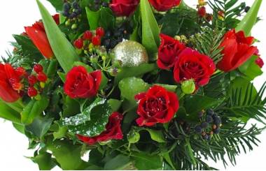 Zoom image principale : Bouquet de saison rouge "Rudolph"| L'Agitateur Floral