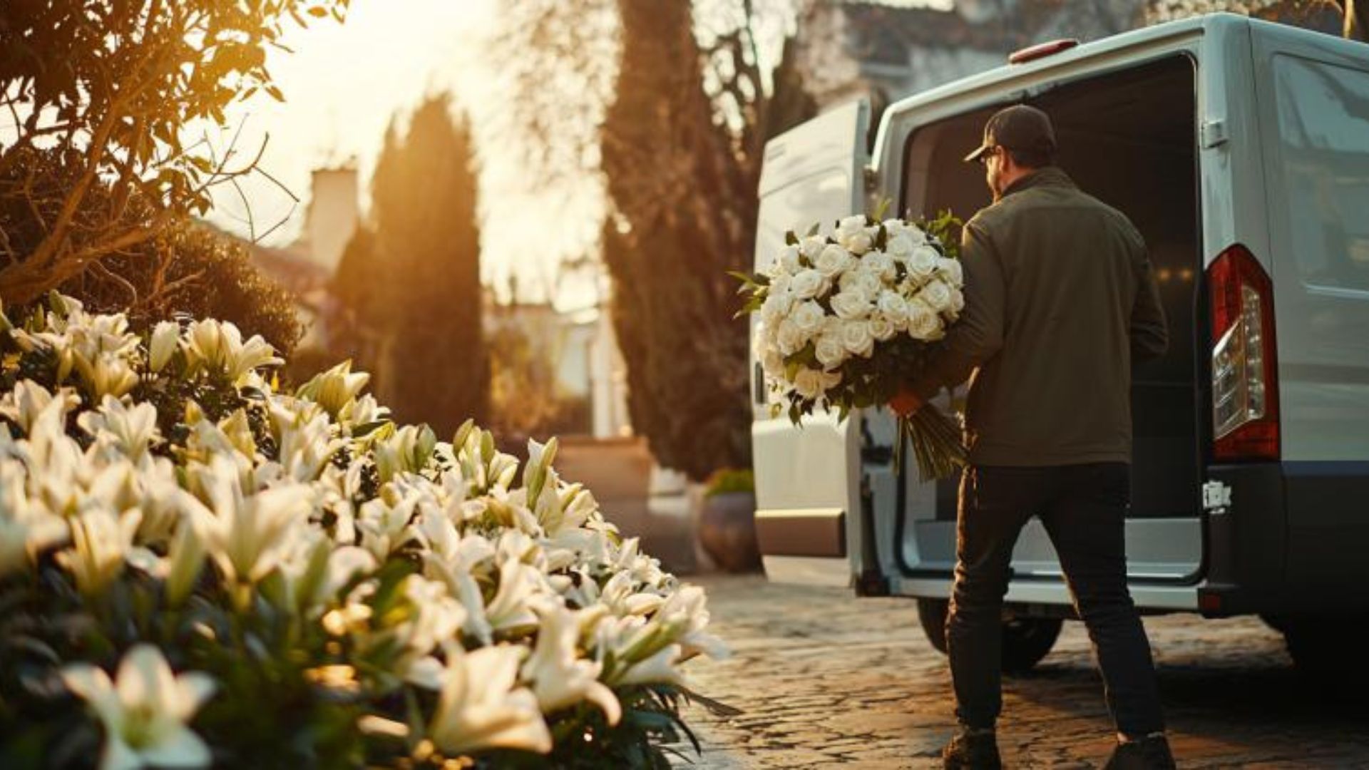 Livraison de fleurs de deuil par un fleuriste professionnel