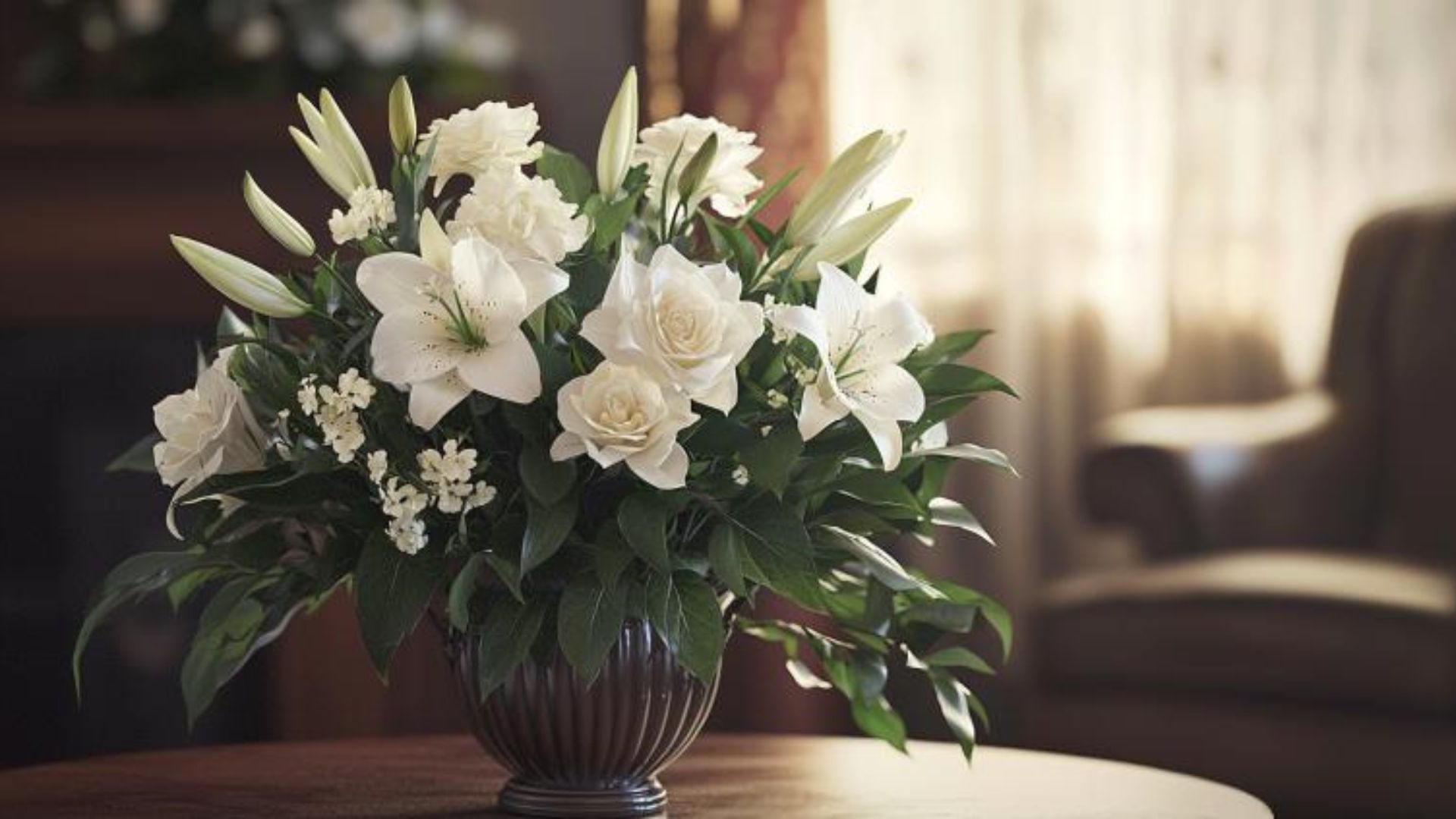 Bouquet de fleurs blanches pour enterrement