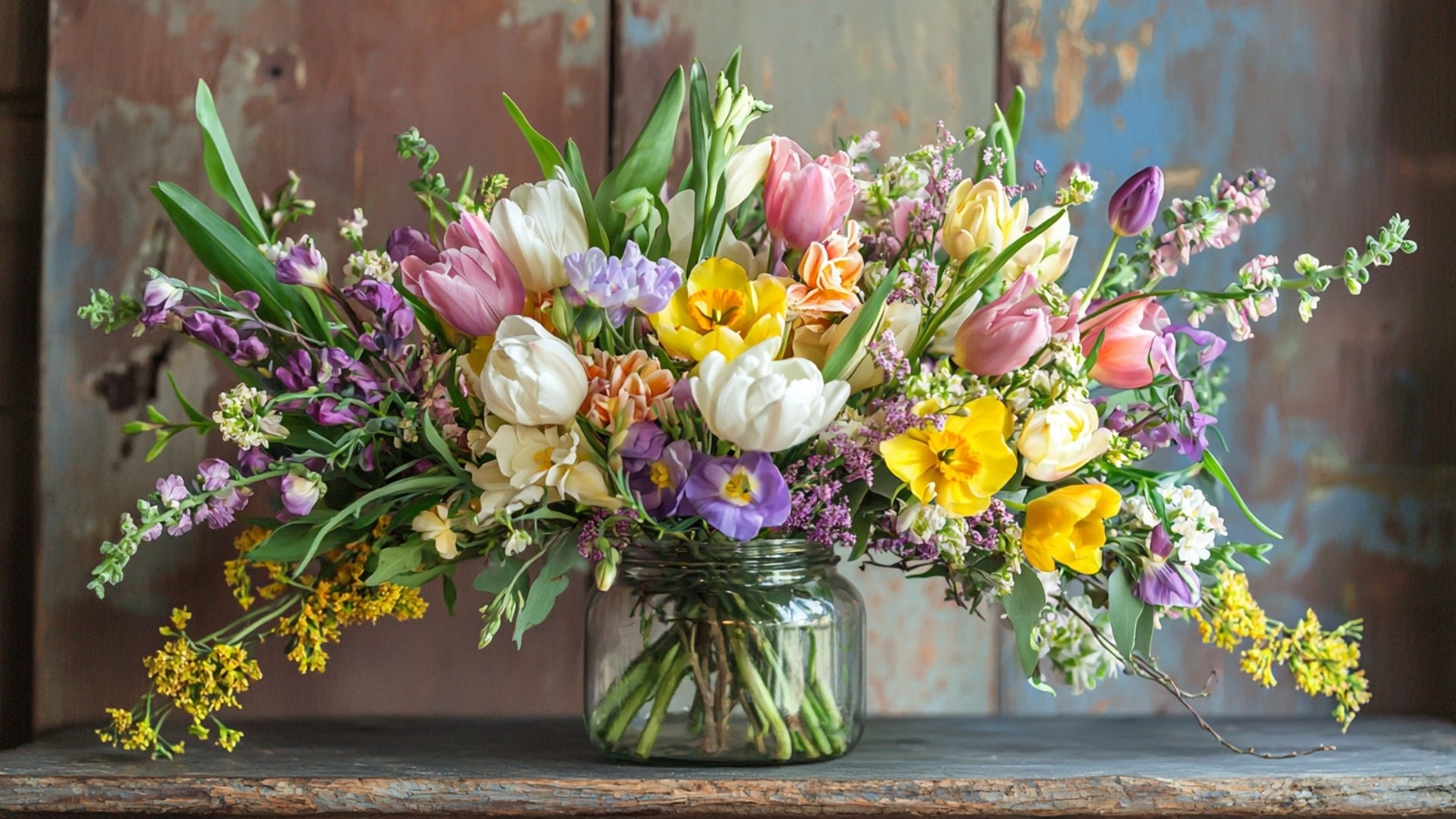 beau bouquet de fleurs de saison printanières