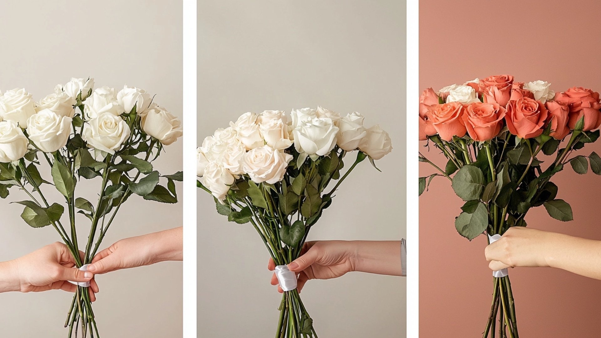 Création d'un bouquet de roses pour des obsèques