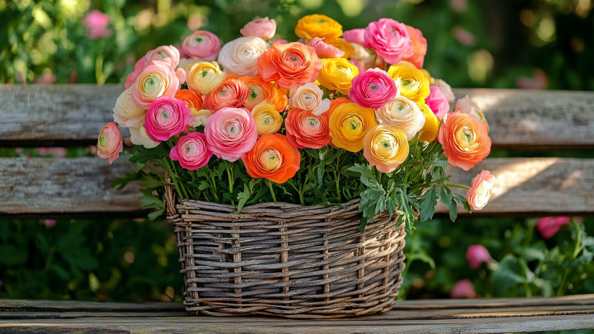 Bouquet de renoncules colorées pour une Saint-Valentin originale.