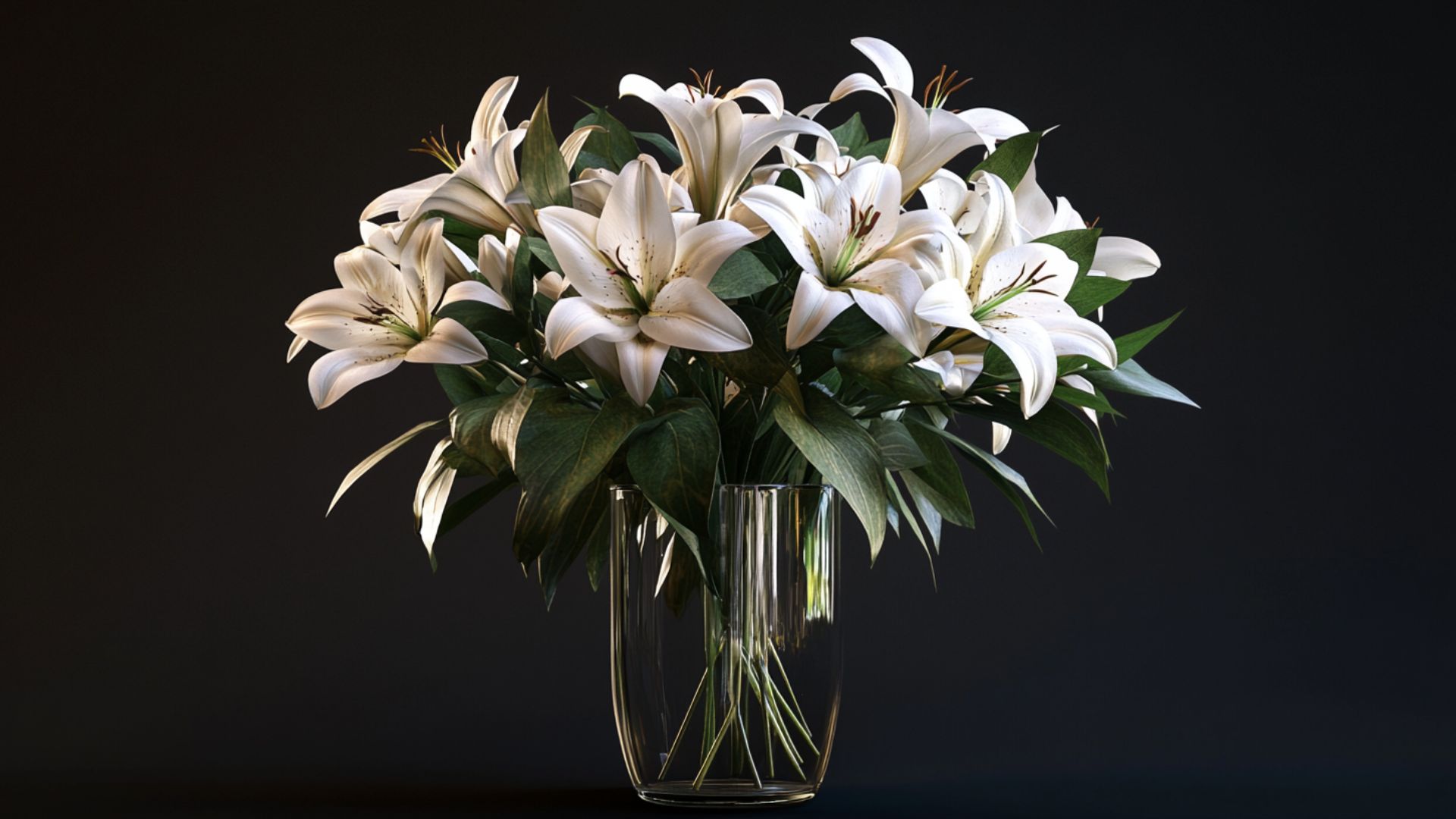 Bouquet de lys blancs majestueux pour la fête des grands-mères 