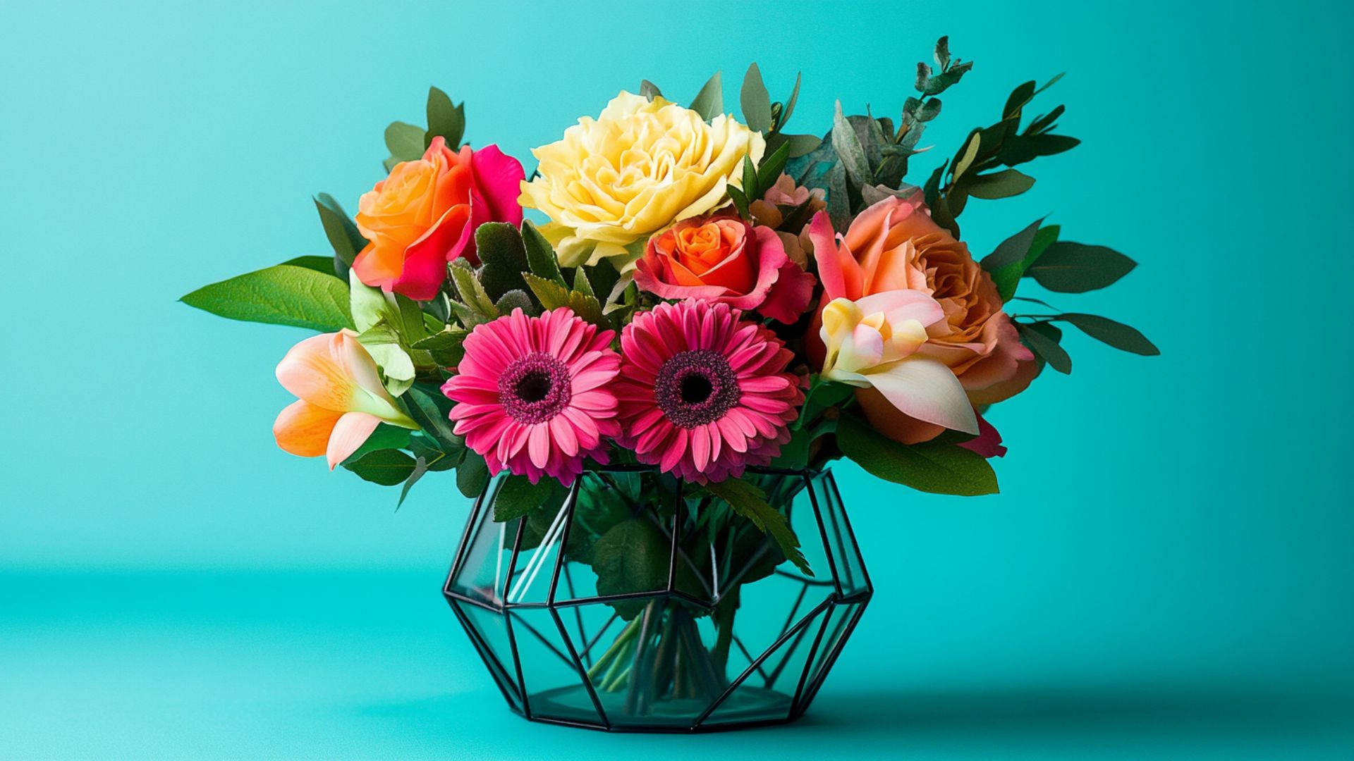 Composition florale créative et colorée pour la fête des grands-mères